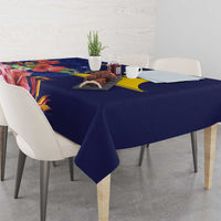 Personalised Tokelau Tropical Hibiscus Tablecloth With Polynesian Plumeria Tattoo LT9 - Polynesian Pride