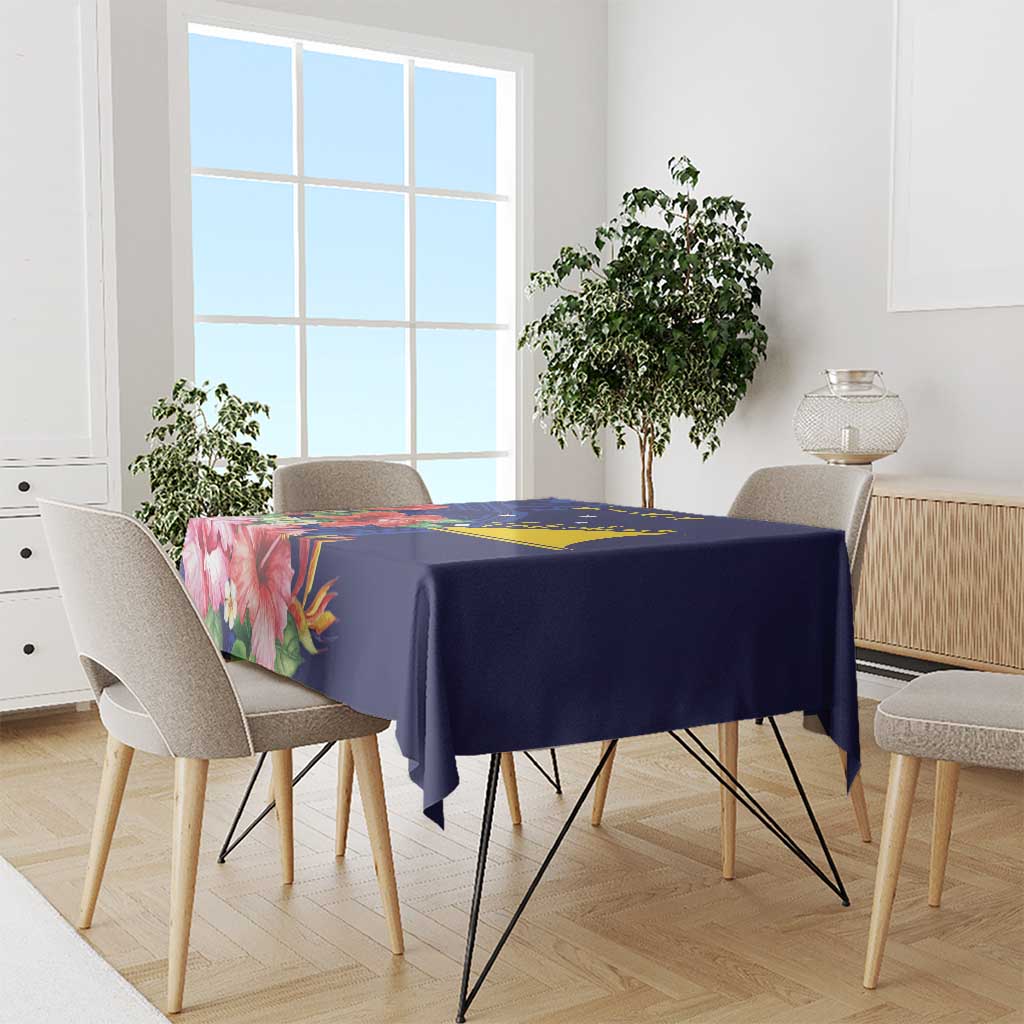 Personalised Tokelau Tropical Hibiscus Tablecloth With Polynesian Plumeria Tattoo LT9 - Polynesian Pride