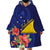 Personalised Tokelau Tropical Hibiscus Wearable Blanket Hoodie With Polynesian Plumeria Tattoo