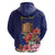 Personalised Tokelau Tropical Hibiscus Zip Hoodie With Polynesian Plumeria Tattoo