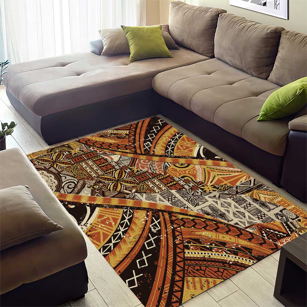 Hawaiian Style Tapa Area Rug Vintage Seamless Pattern LT9 - Polynesian Pride