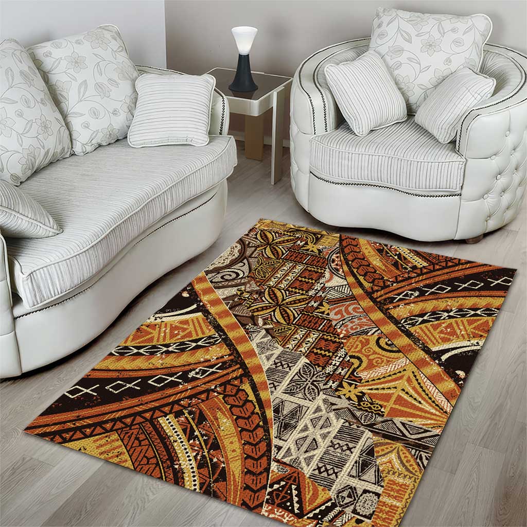 Hawaiian Style Tapa Area Rug Vintage Seamless Pattern LT9 - Polynesian Pride