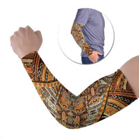 Hawaiian Style Tapa Arm Sleeves Vintage Seamless Pattern LT9 Set of 2 Red - Polynesian Pride