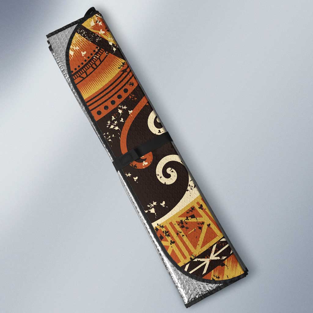 Hawaiian Style Tapa Auto Sun Shade Vintage Seamless Pattern LT9 - Polynesian Pride
