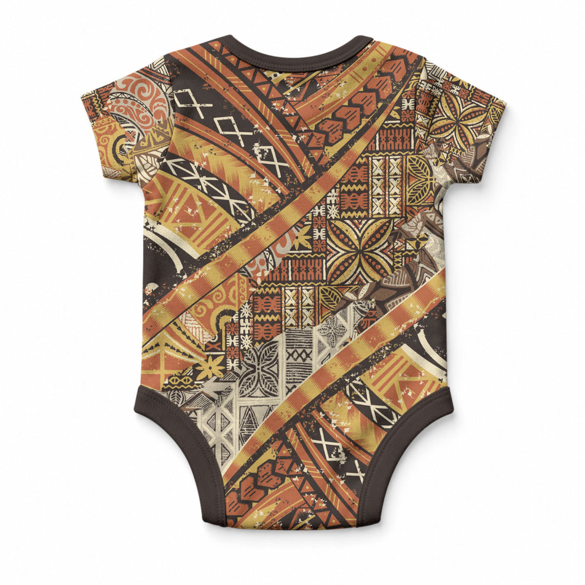 Hawaiian Style Tapa Baby Onesie Vintage Seamless Pattern LT9 - Polynesian Pride