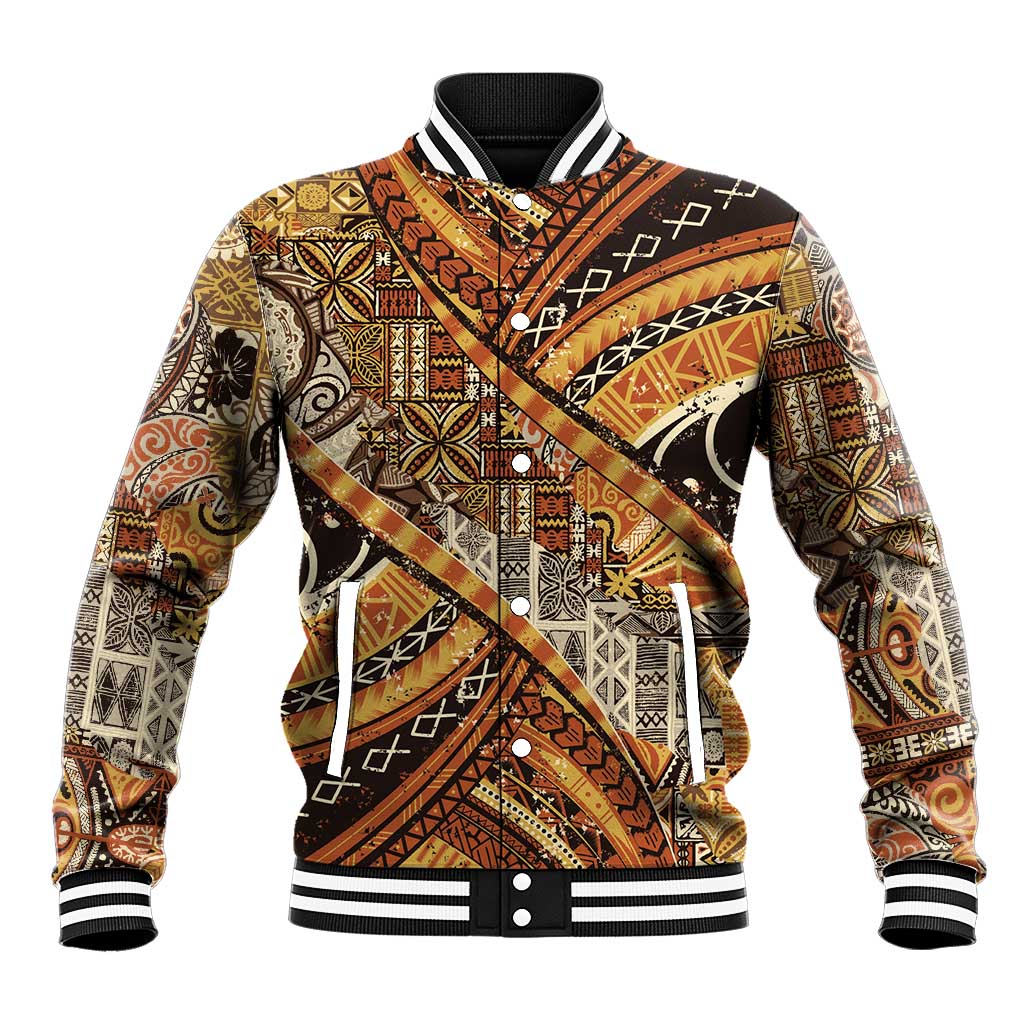 Hawaiian Style Tapa Baseball Jacket Vintage Seamless Pattern LT9 Unisex Red - Polynesian Pride