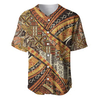 Hawaiian Style Tapa Baseball Jersey Vintage Seamless Pattern LT9 Red - Polynesian Pride