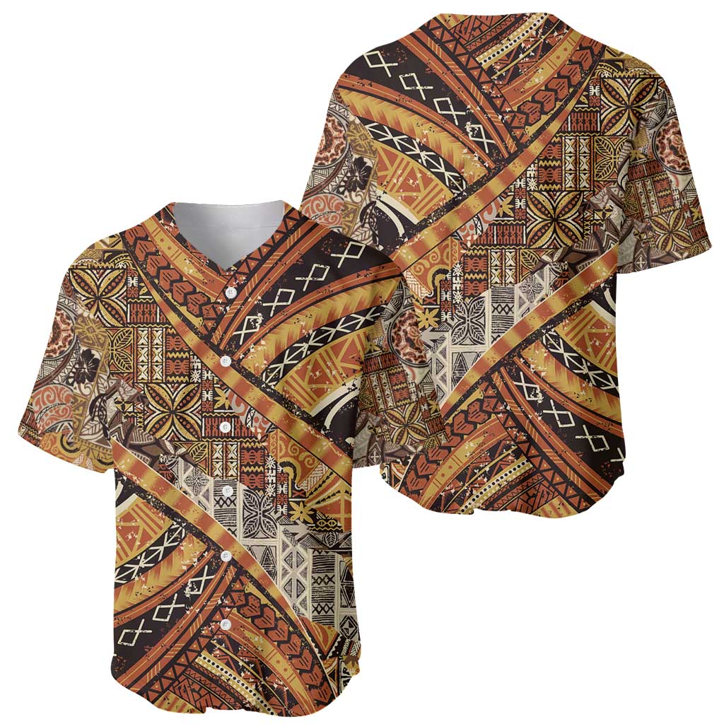 Hawaiian Style Tapa Baseball Jersey Vintage Seamless Pattern LT9 - Polynesian Pride