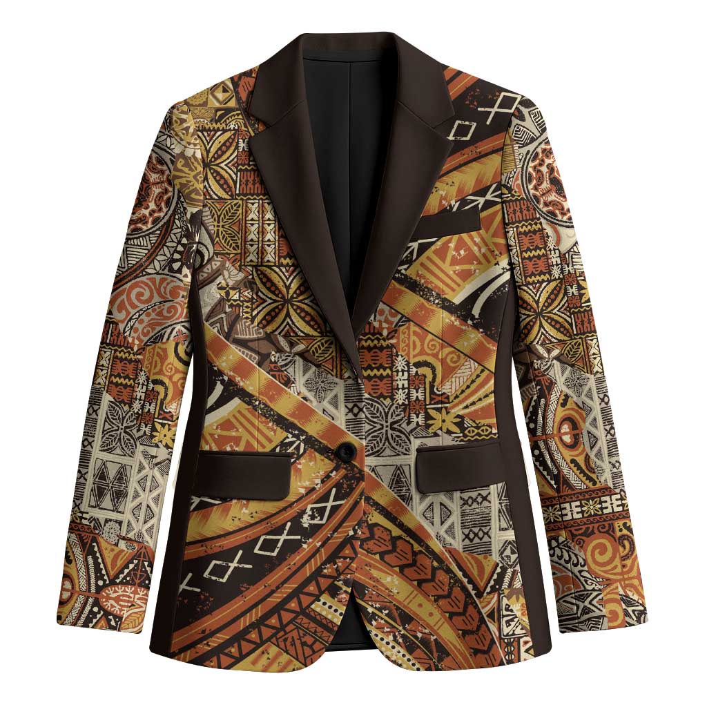 Hawaiian Style Tapa Blazer Vintage Seamless Pattern LT9 Unisex Red - Polynesian Pride