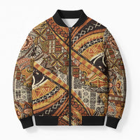 Hawaiian Style Tapa Bomber Puffer Jacket Vintage Seamless Pattern LT9 Unisex Red - Polynesian Pride