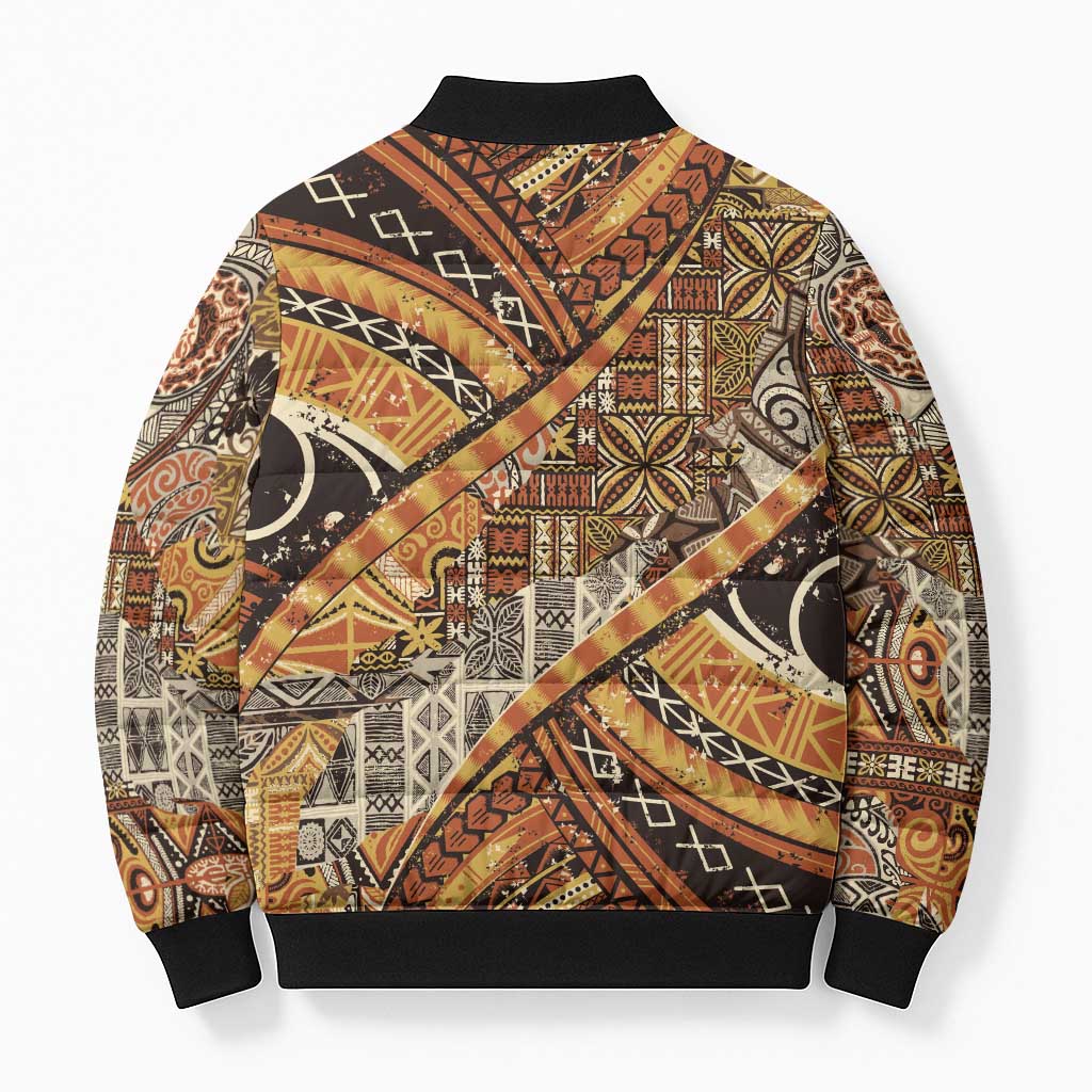 Hawaiian Style Tapa Bomber Puffer Jacket Vintage Seamless Pattern LT9 - Polynesian Pride
