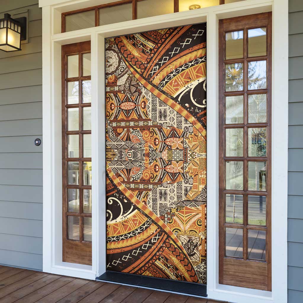 Hawaiian Style Tapa Door Cover Vintage Seamless Pattern LT9 - Polynesian Pride