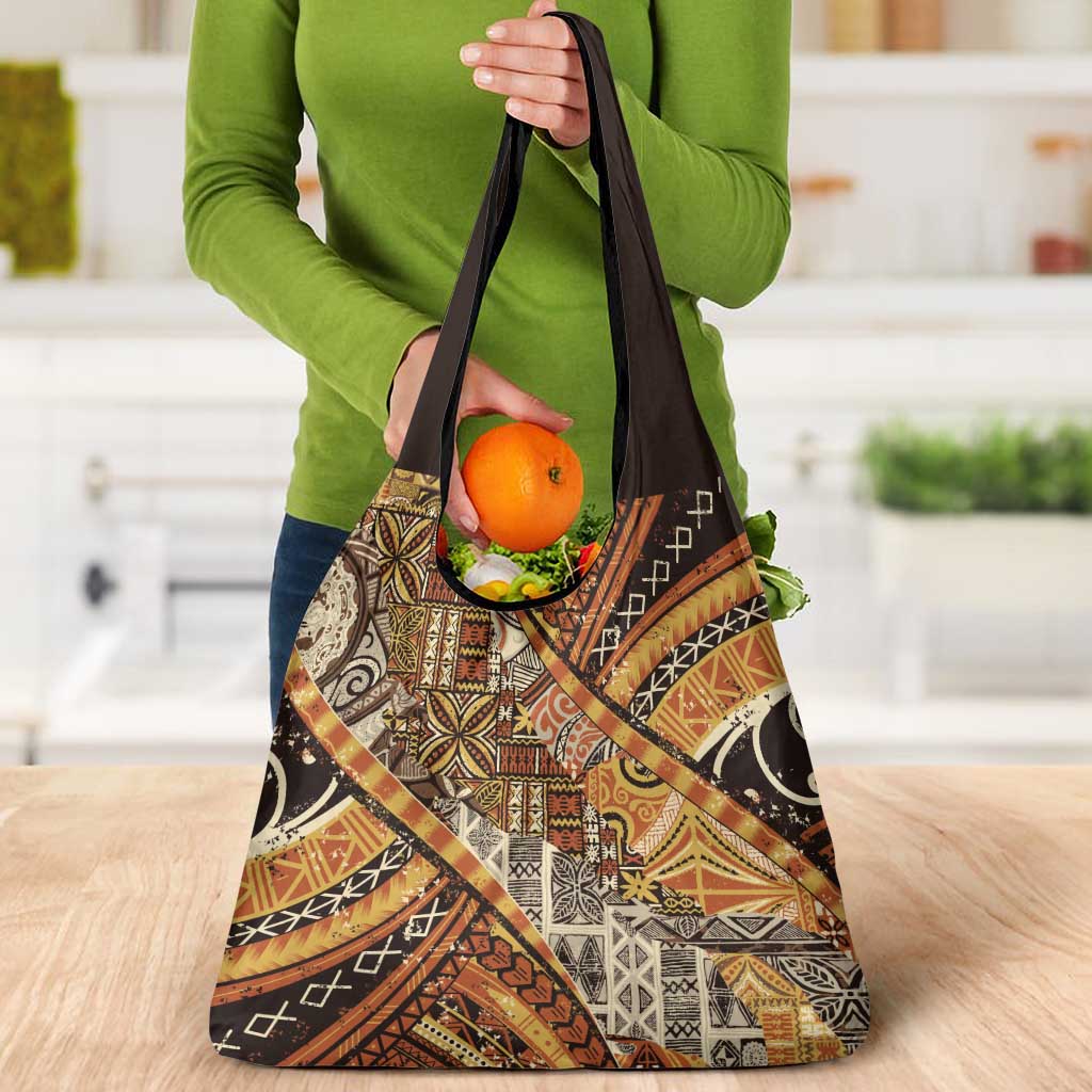 Hawaiian Style Tapa Grocery Bag Vintage Seamless Pattern LT9 - Polynesian Pride