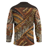 Hawaiian Style Tapa Hockey Jersey Vintage Seamless Pattern LT9 - Polynesian Pride