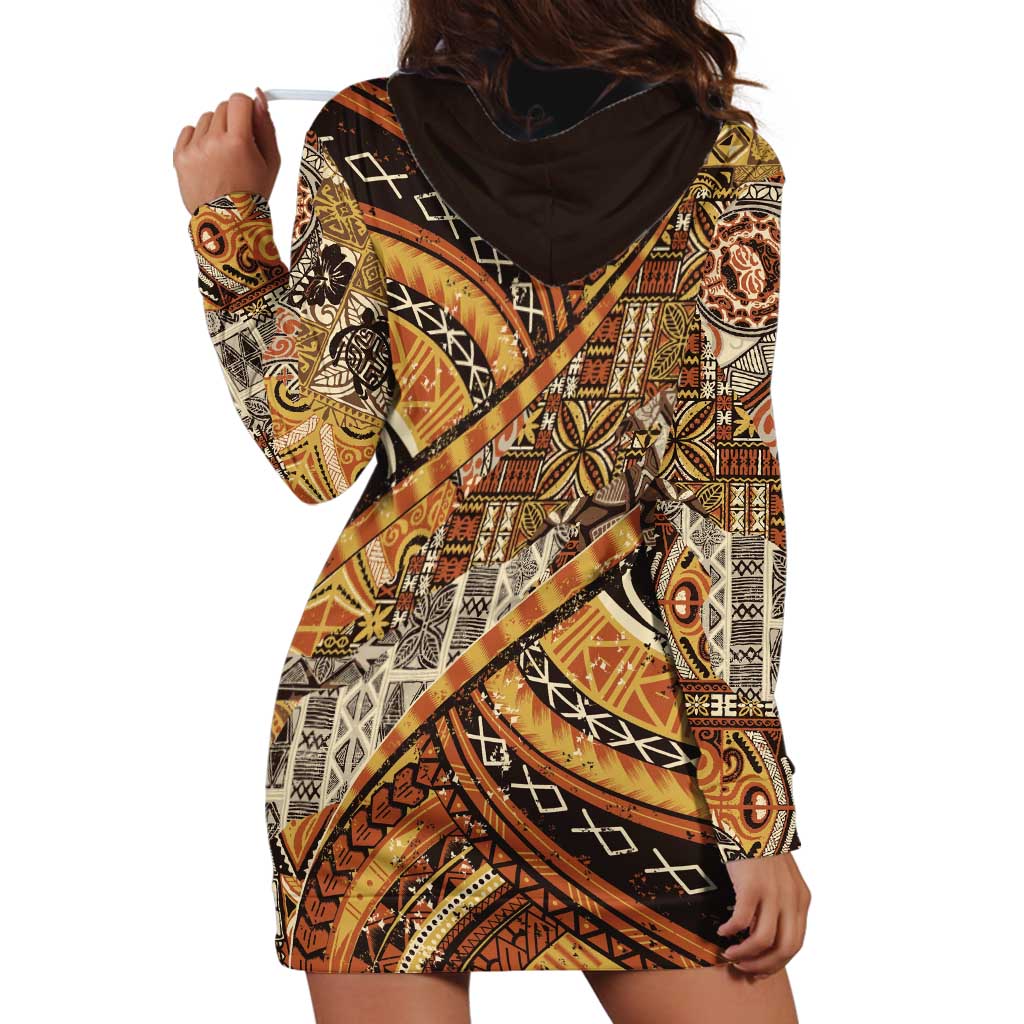 Hawaiian Style Tapa Hoodie Dress Vintage Seamless Pattern LT9 - Polynesian Pride
