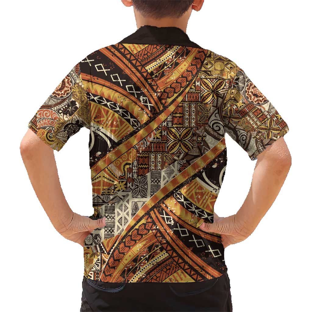 Hawaiian Style Tapa Kid Hawaiian Shirt Vintage Seamless Pattern LT9 - Polynesian Pride