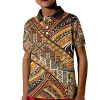 Hawaiian Style Tapa Kid Polo Shirt Vintage Seamless Pattern LT9 Kid Red - Polynesian Pride