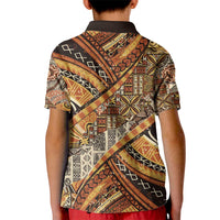 Hawaiian Style Tapa Kid Polo Shirt Vintage Seamless Pattern LT9 - Polynesian Pride