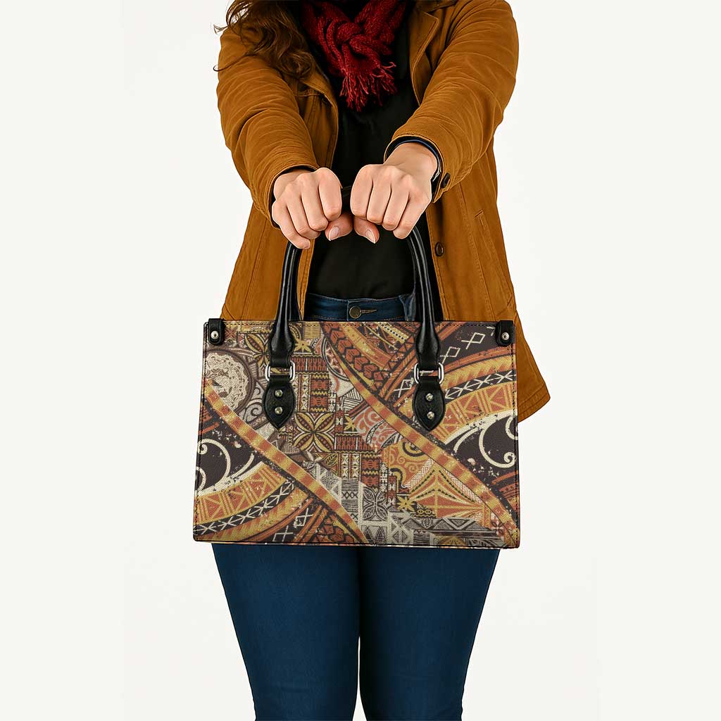 Hawaiian Style Tapa Leather Bag Vintage Seamless Pattern LT9 - Polynesian Pride