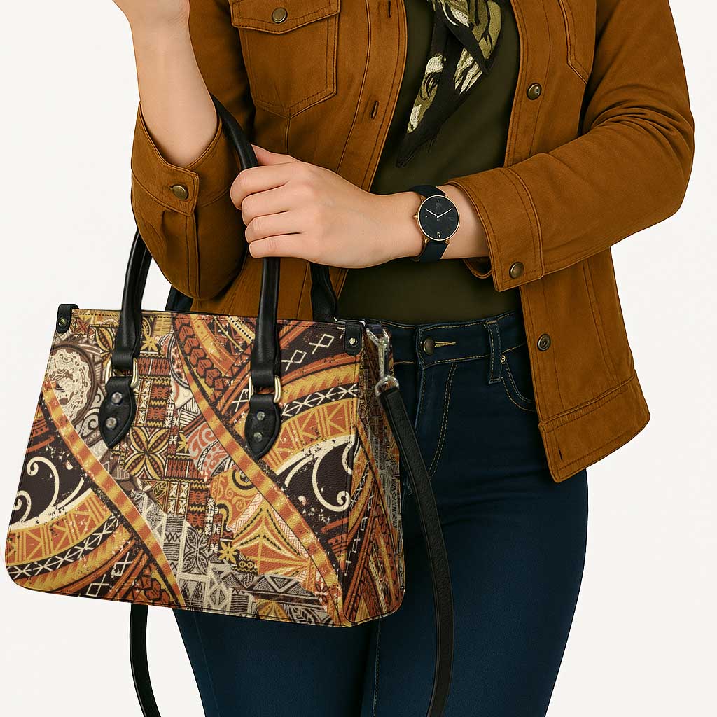 Hawaiian Style Tapa Leather Bag Vintage Seamless Pattern LT9 - Polynesian Pride