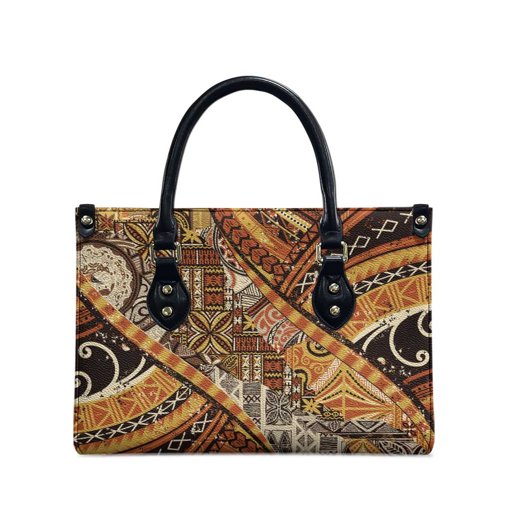 Hawaiian Style Tapa Leather Bag Vintage Seamless Pattern LT9 - Polynesian Pride