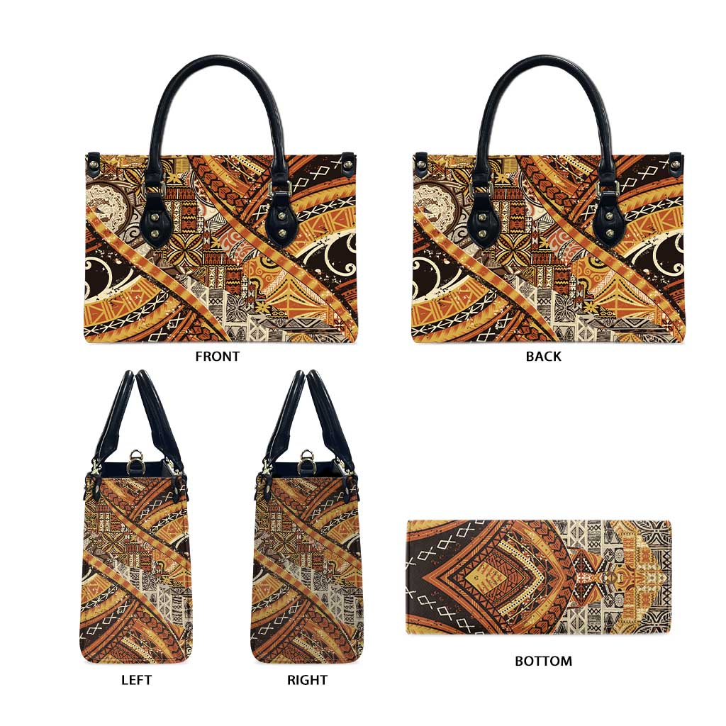 Hawaiian Style Tapa Leather Bag Vintage Seamless Pattern LT9 - Polynesian Pride