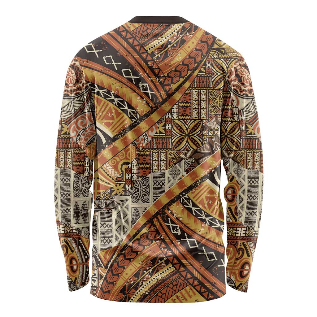 Hawaiian Style Tapa Long Sleeve Shirt Vintage Seamless Pattern LT9 - Polynesian Pride