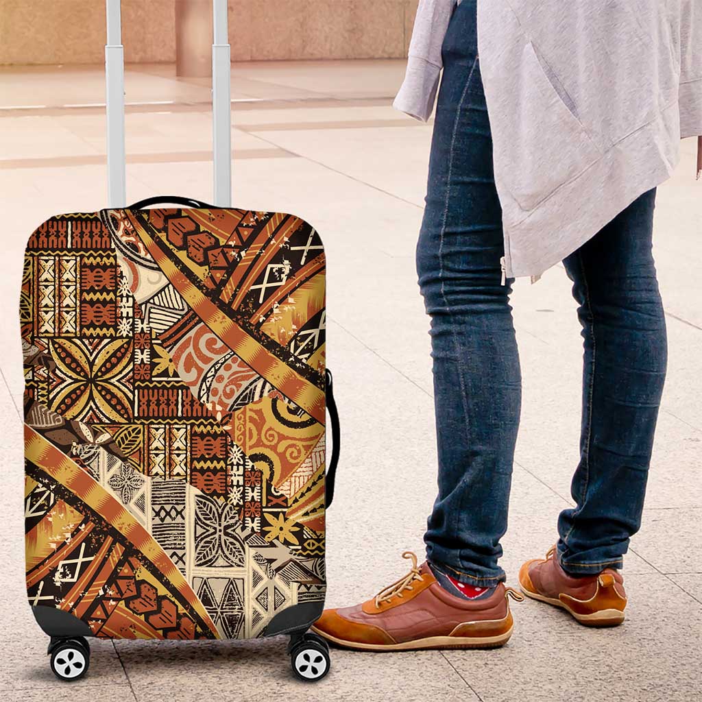 Hawaiian Style Tapa Luggage Cover Vintage Seamless Pattern LT9 Red - Polynesian Pride
