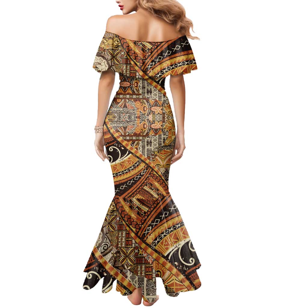Hawaiian Style Tapa Mermaid Dress Vintage Seamless Pattern LT9 - Polynesian Pride