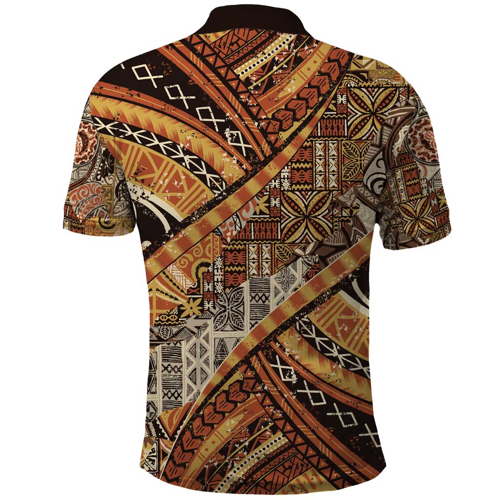Hawaiian Style Tapa Polo Shirt Vintage Seamless Pattern LT9 - Polynesian Pride