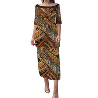 Hawaiian Style Tapa Puletasi Vintage Seamless Pattern LT9 Long Dress Red - Polynesian Pride