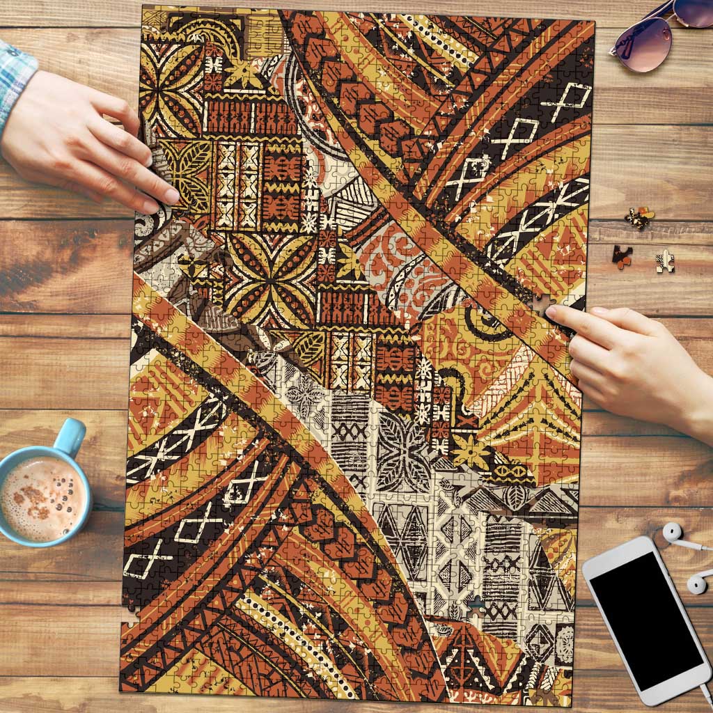 Hawaiian Style Tapa Puzzle Vintage Seamless Pattern LT9 Red - Polynesian Pride