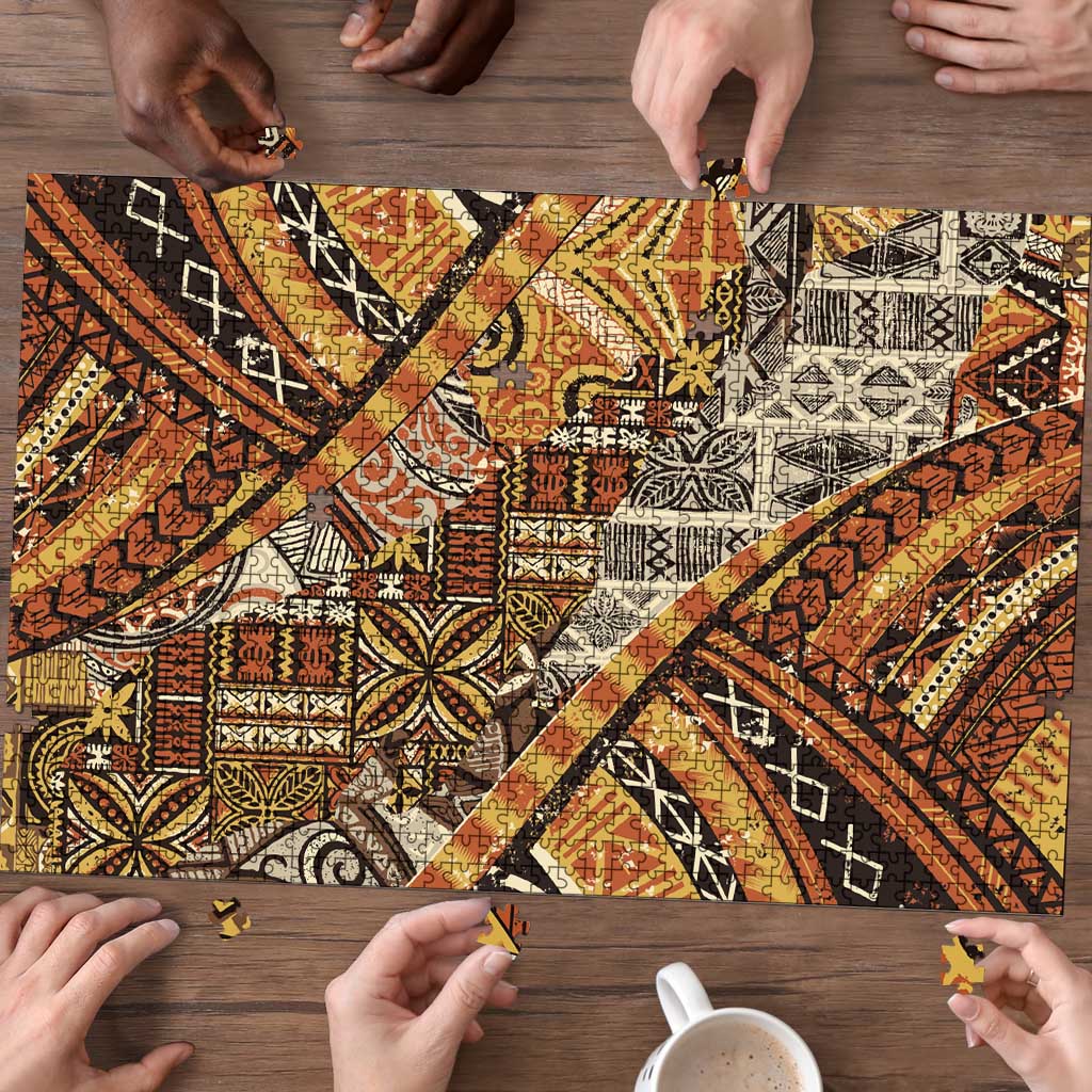 Hawaiian Style Tapa Puzzle Vintage Seamless Pattern LT9 - Polynesian Pride