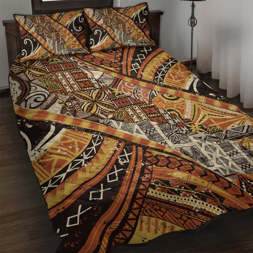 Hawaiian Style Tapa Quilt Bed Set Vintage Seamless Pattern LT9 Red - Polynesian Pride
