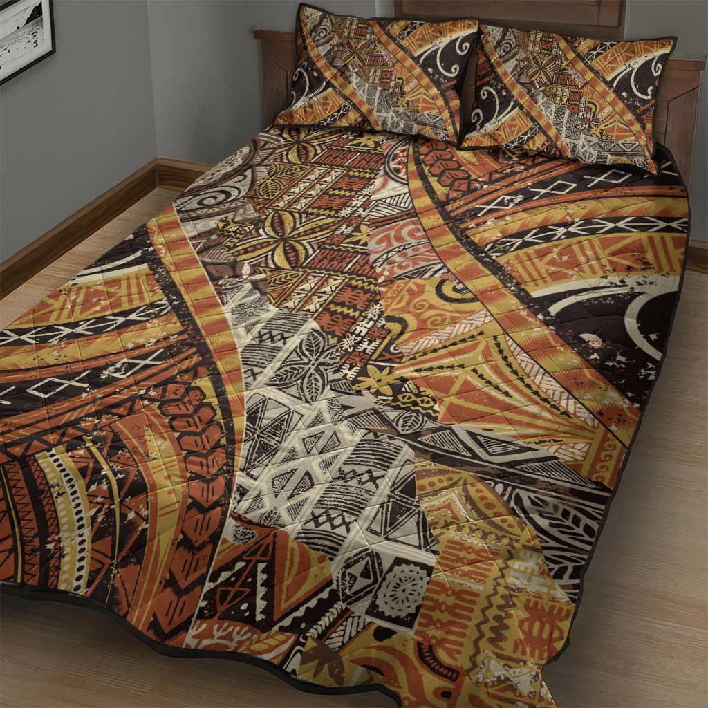 Hawaiian Style Tapa Quilt Bed Set Vintage Seamless Pattern LT9 - Polynesian Pride