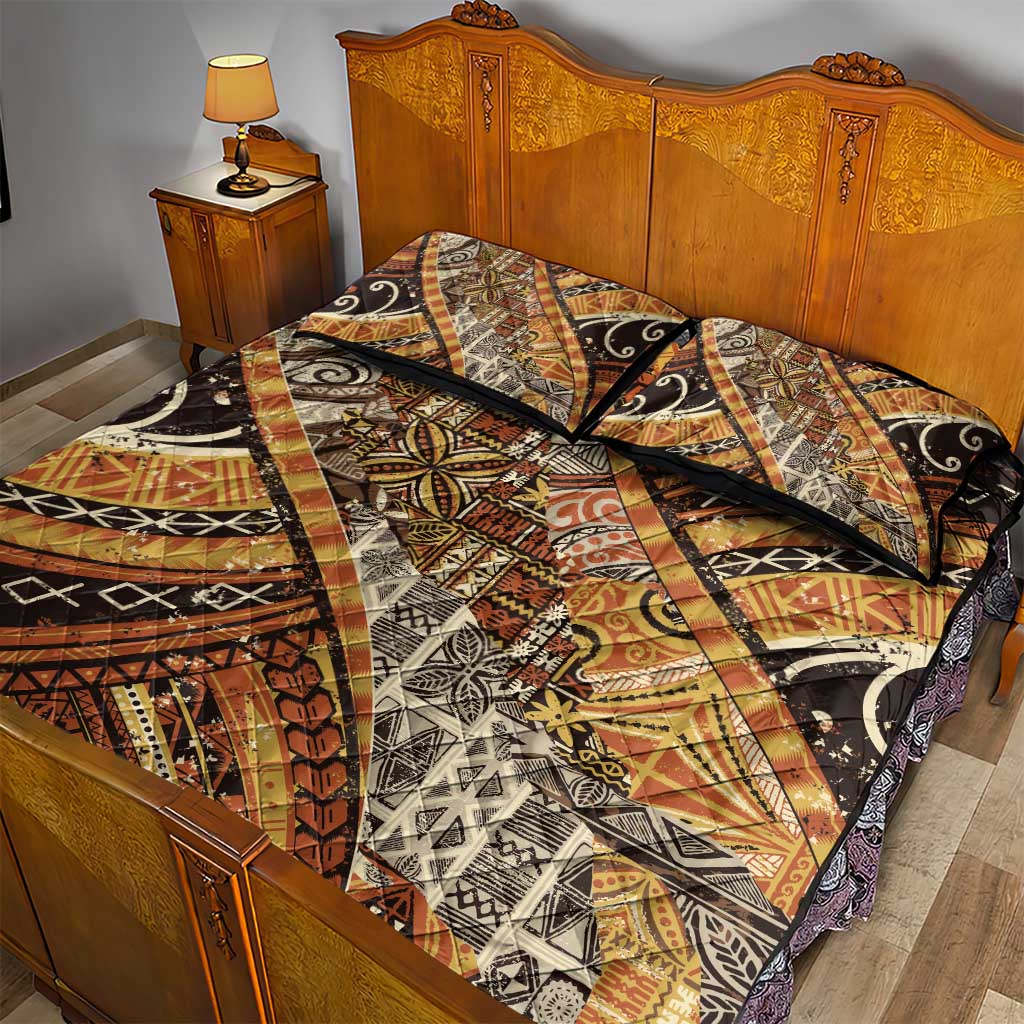 Hawaiian Style Tapa Quilt Bed Set Vintage Seamless Pattern LT9 - Polynesian Pride