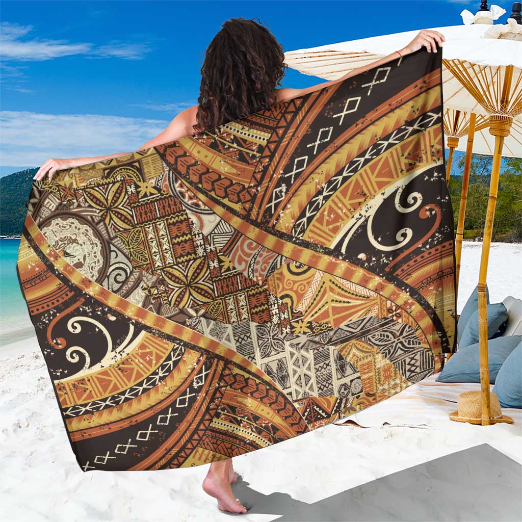 Hawaiian Style Tapa Sarong Vintage Seamless Pattern LT9 One Size 44 x 66 inches Red - Polynesian Pride