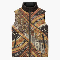 Hawaiian Style Tapa Sleeveless Puffer Jacket Vintage Seamless Pattern LT9 Unisex Red - Polynesian Pride