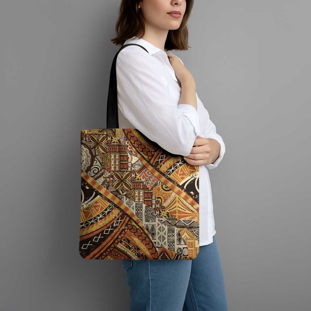 Hawaiian Style Tapa Tote Bag Vintage Seamless Pattern LT9 - Polynesian Pride