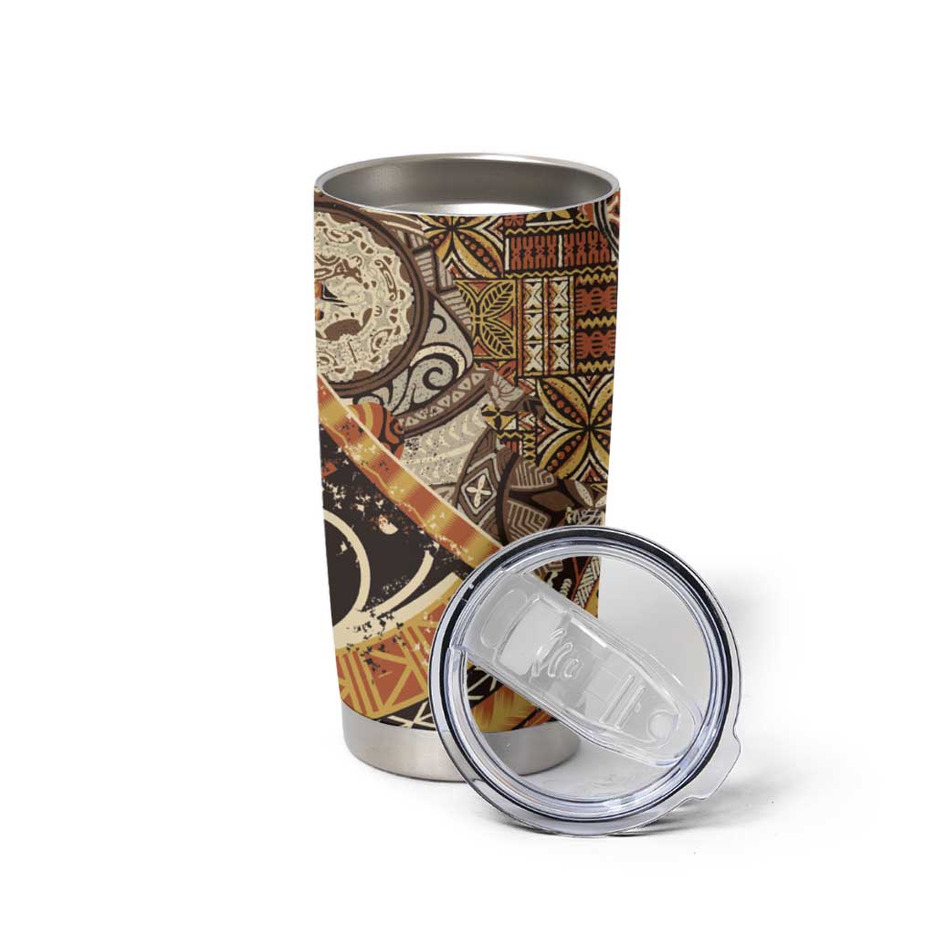 Hawaiian Style Tapa Tumbler Cup Vintage Seamless Pattern LT9 - Polynesian Pride