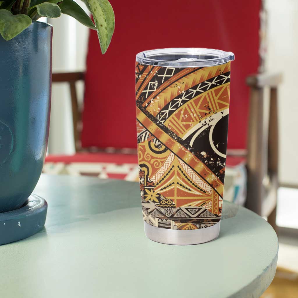 Hawaiian Style Tapa Tumbler Cup Vintage Seamless Pattern LT9 - Polynesian Pride