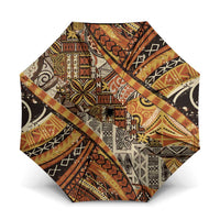 Hawaiian Style Tapa Umbrella Vintage Seamless Pattern LT9 One Size Folded 11.42 inch Opened Diameter 37.4 inch Red - Polynesian Pride