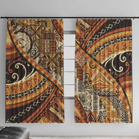Hawaiian Style Tapa Window Curtain Vintage Seamless Pattern LT9 With Hooks Red - Polynesian Pride