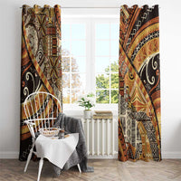 Hawaiian Style Tapa Window Curtain Vintage Seamless Pattern LT9 - Polynesian Pride