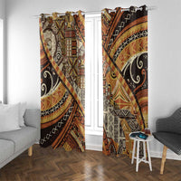 Hawaiian Style Tapa Window Curtain Vintage Seamless Pattern LT9 With Grommets Red - Polynesian Pride