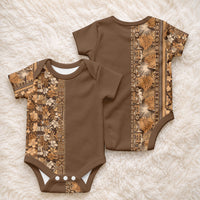 Hawaiian Tribal Elements Hibiscus Baby Onesie Gold Pattern LT9 - Polynesian Pride