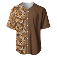 Hawaiian Tribal Elements Hibiscus Baseball Jersey Gold Pattern LT9 Gold - Polynesian Pride