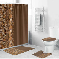 Hawaiian Tribal Elements Hibiscus Bathroom Set Gold Pattern LT9 Bathroom Set (4 pcs) Gold - Polynesian Pride