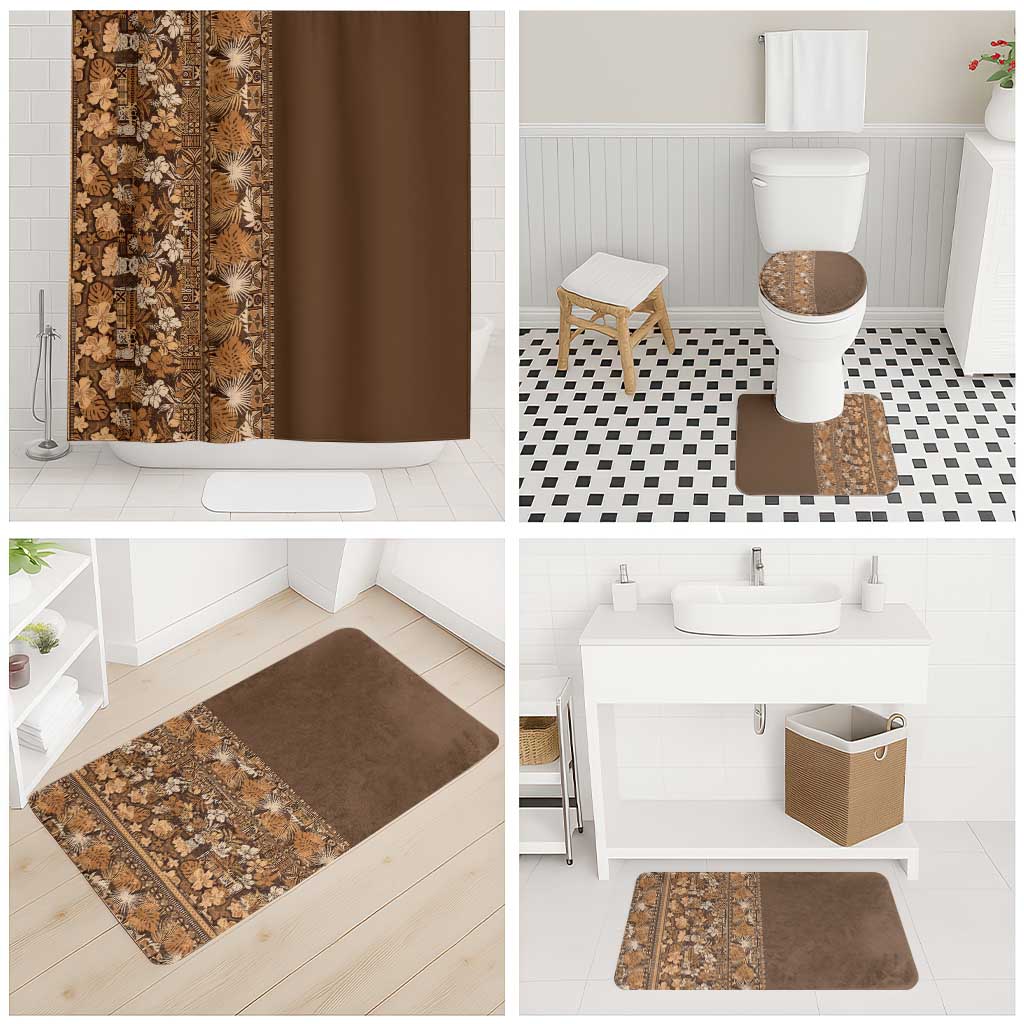 Hawaiian Tribal Elements Hibiscus Bathroom Set Gold Pattern LT9 - Polynesian Pride