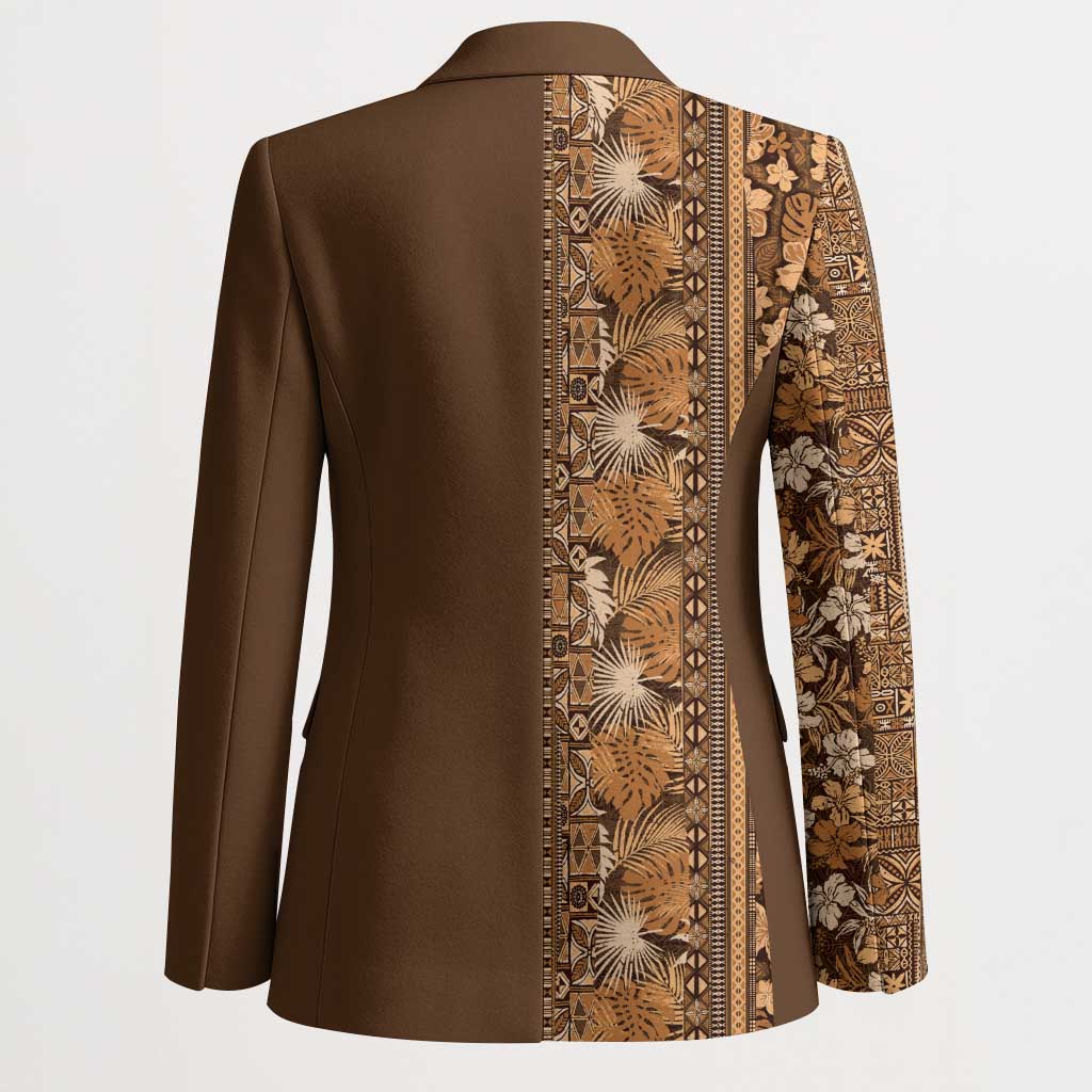 Hawaiian Tribal Elements Hibiscus Blazer Gold Pattern LT9 - Polynesian Pride
